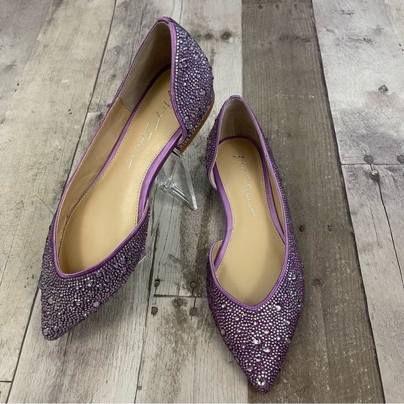 Betsey Johnson Shoes - Betsey Johnson Remy Flat Pointed Toe Embellished Size 6 1/2 M Purple
